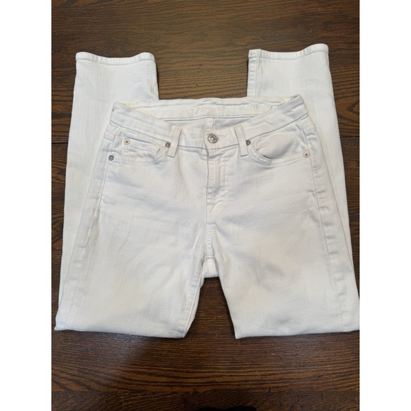 7 For All Mankind Denim - 7 For All Mankind Kimmie Crop White Stretch Jeans Women's Size 25 = Size 0-2